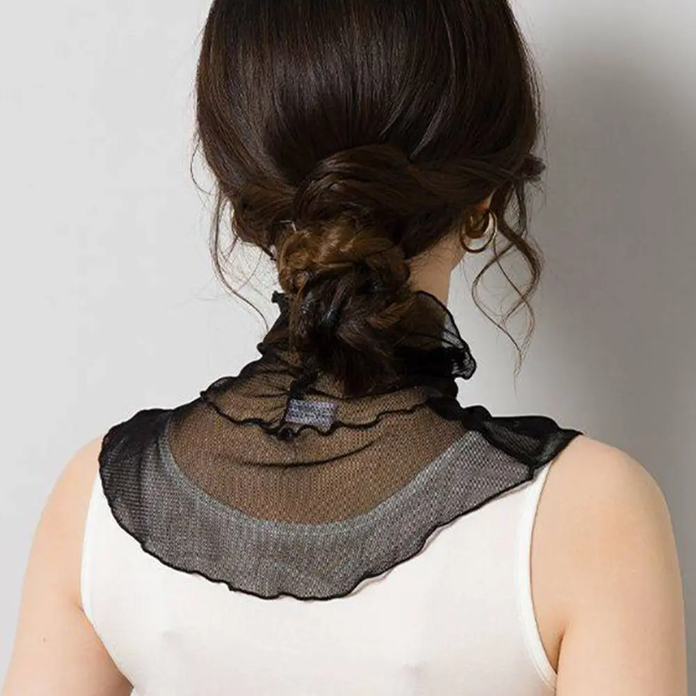 New Mesh Silk Mesh Scarf Breathable Windproof Neck Protector Lightweight Sun Protection Scarf Women