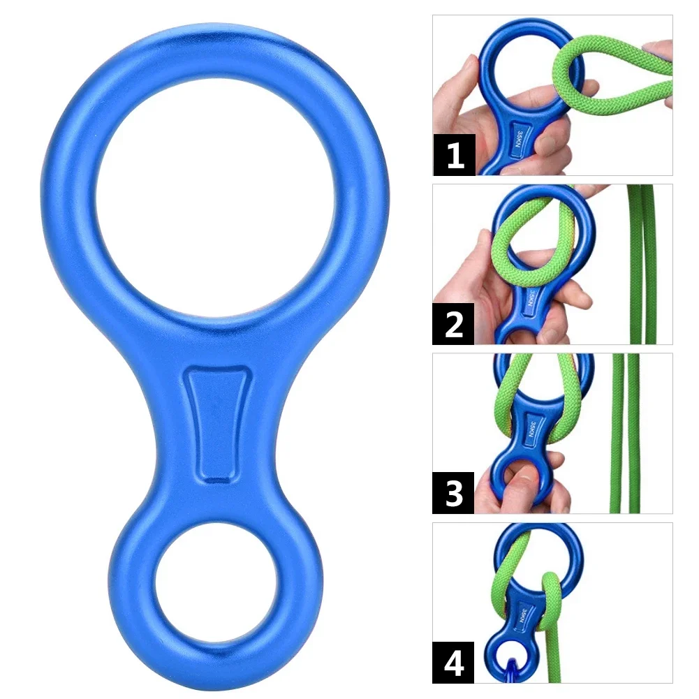 35kn Figure 8 Word Rope Descender Rappel Ring Rock Climbing Gear Outdoor Climbing Accessories