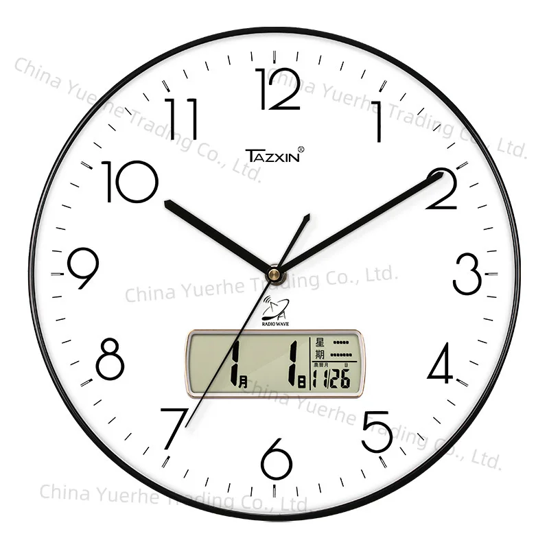 

Часы настенные часы гостиная домашняя мода креативное радио бесшумный простой кварц