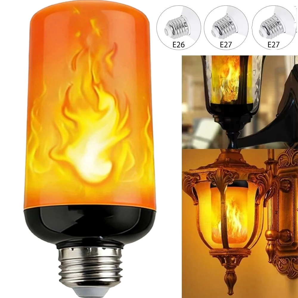 LEDCIAGA E26/E27 Gen2 LED Dynamic Flame Effect Fire Light Bulb Creative Flickering Emulation AC90-240V   Night Lamps for Festiva