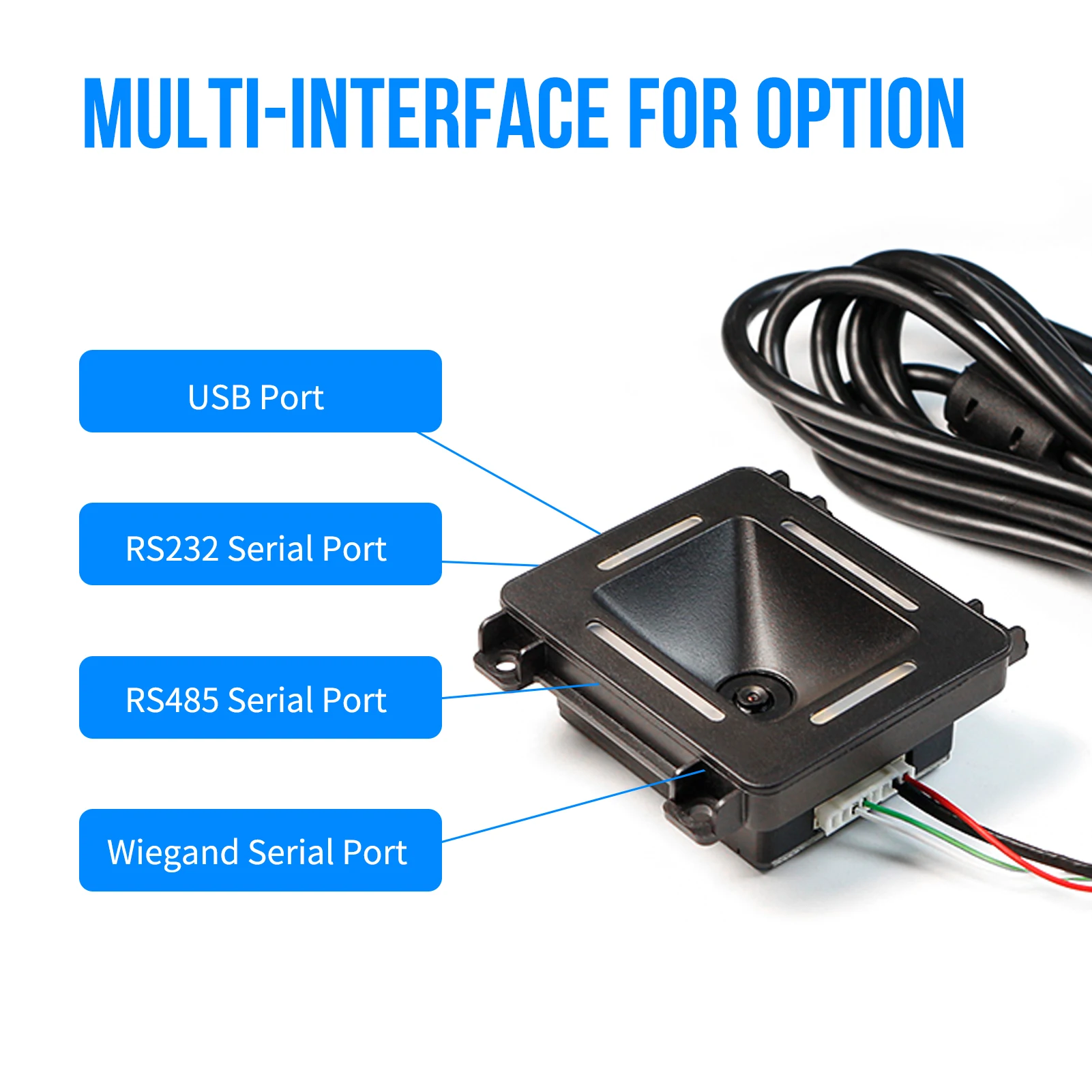 Embedded 1D 2D Barcode Scanner QR Bar Code Reader Module Scanner RS485 Port Connection Auto Scanning for Gate Machine Tickets