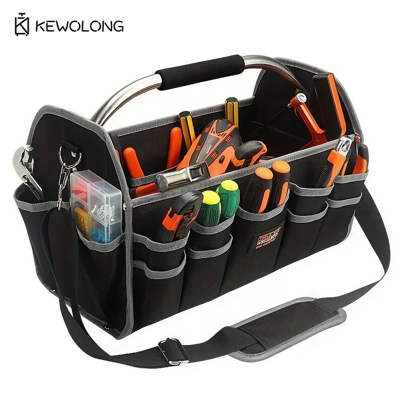 Portable Multi-functional Tool Box - Heavy Duty Storage Organizer Case for Electrician, Automotive and Construction Tools