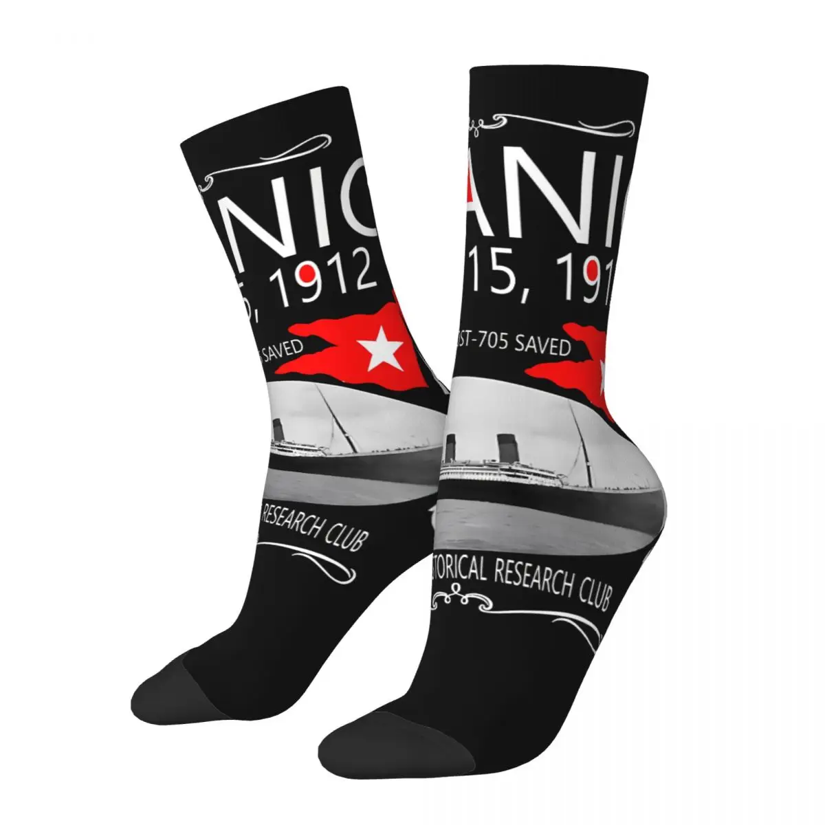 Happy Funny Men's compression Socks Adorable Vintage Harajuku Titanic Hip Hop Novelty Casual Crew Crazy Sock Gift Printed