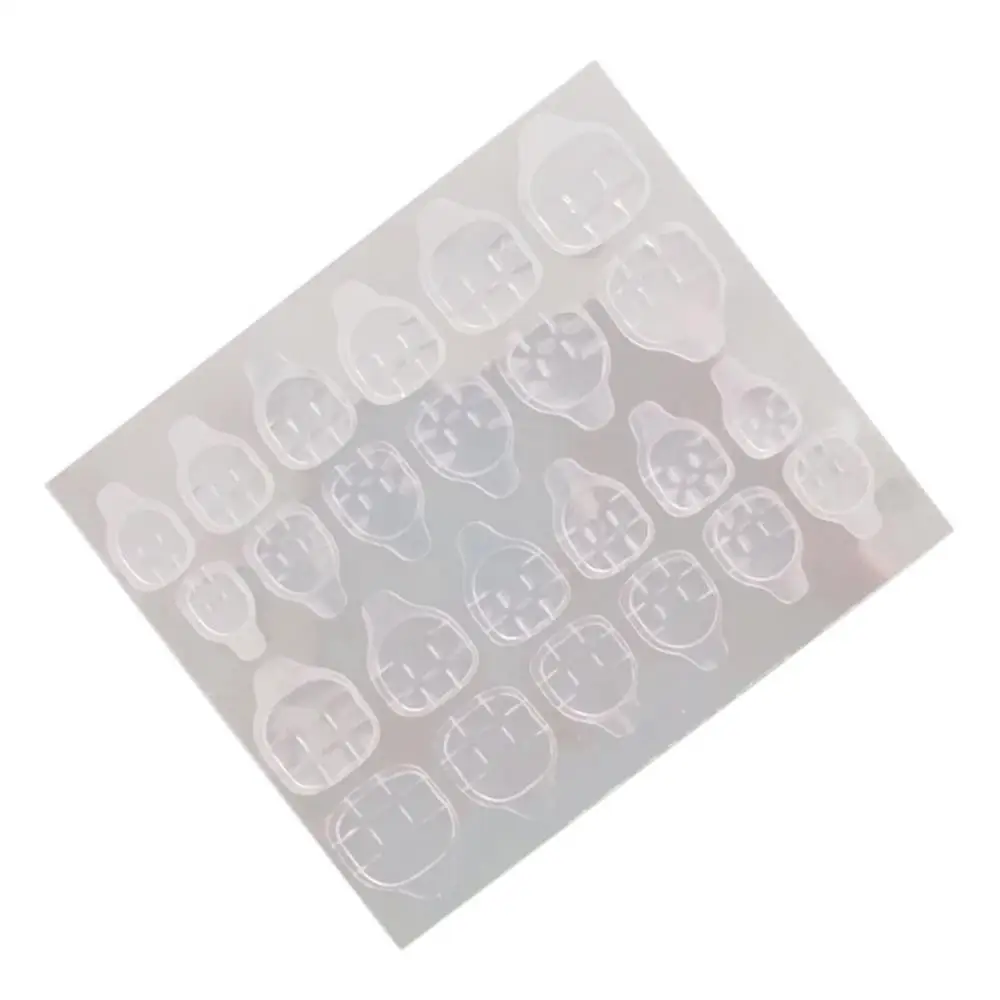 24Pcs Fake Nails Tips Double Sided False Nail Art Adhesive Tape Glue Sticker DIY Profissional Fake Press on Nails