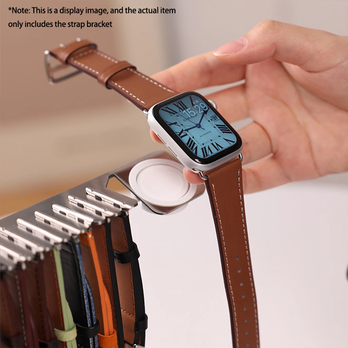 قاعدة شحن لساعة أبل ، حامل معدني ، حزام شحن ، قوس تخزين ، فولاذ مقاوم للصدأ ، مناسب لساعة أبل