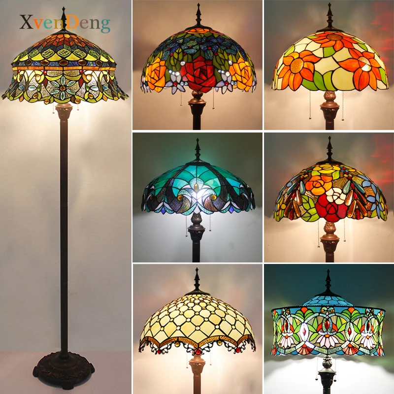 tiffany lampadas de assoalho para sala mediterraneo led stained glass lampada quarto bedside home decor turco stand light 01