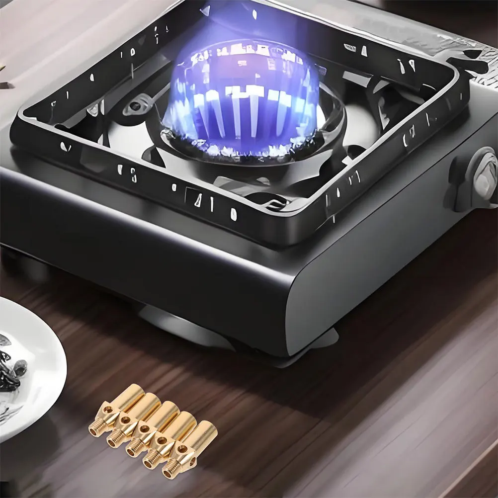 

6Pcs Brass Gas Burner Jet Nozzle for Propane Grill Wok Stove Camping Furnace Precision Fit Universal Regulator Replacement Part