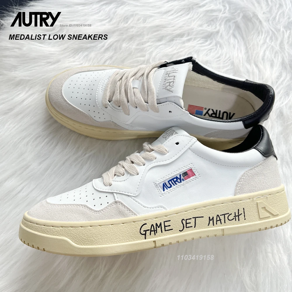 Autry Medalist Shoes Women Low White Sneakers Couple Casual Sports Skateboard Shoes Breathable Vulcanized Shoes For Ladies