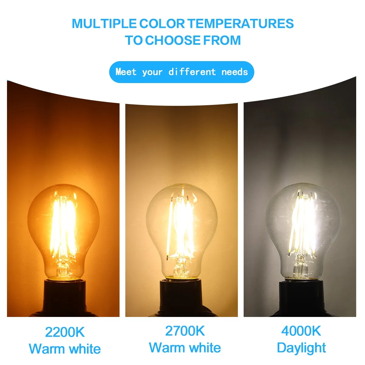 Fotografia 4: 6 pçs led filamento lâmpada retro edison e27 e14 b22 4000k 2700k 220v a60 g45 c37 ampola vintage lâmpada incandescente edison lâmpada