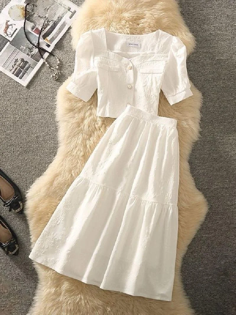 korean-style-sweet-and-trendy-streetwear-summer-2024-women's-short-top-and-skirt-set-two-piece-ensemble-fashionable-cotton-wood