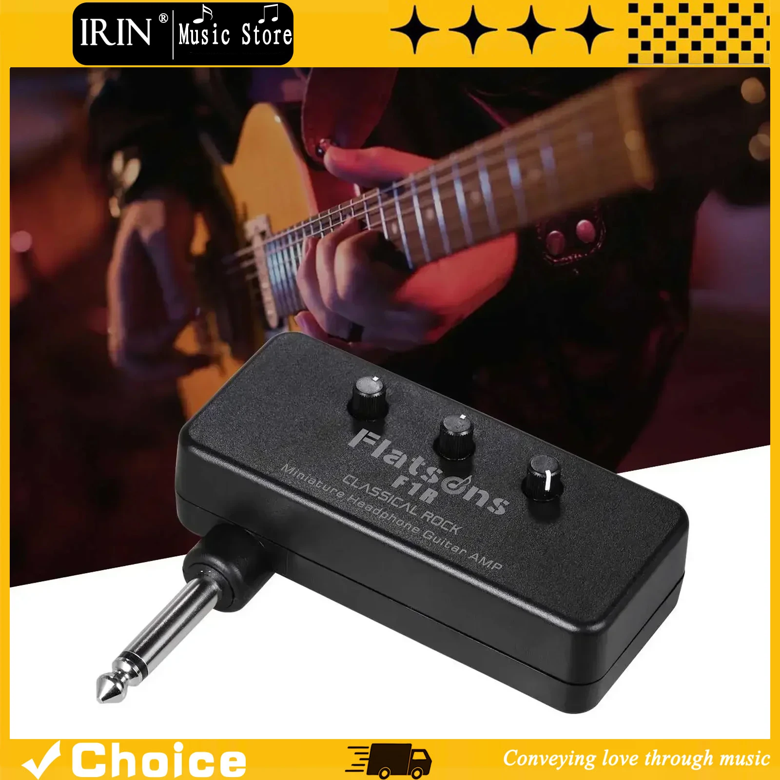 

Flatsons F1R Guitar Bass Amplifier with 3.5mm Headphone Jack AUX Input Plug Mini Headphone Headphone Amp