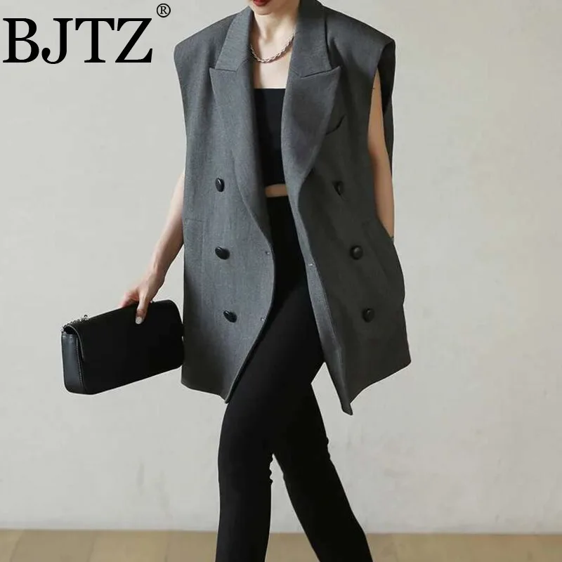 

BJTZ Модный и простой в уходе похудения и выше. Весна/осень 202, новый повседневный и модный женский сезонный жилет