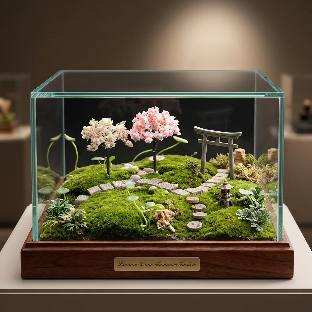 Durable Plastic Sakura Miniatures Rural Style Model Simulation Trees Landscape Vivid Micro Figurines Garden