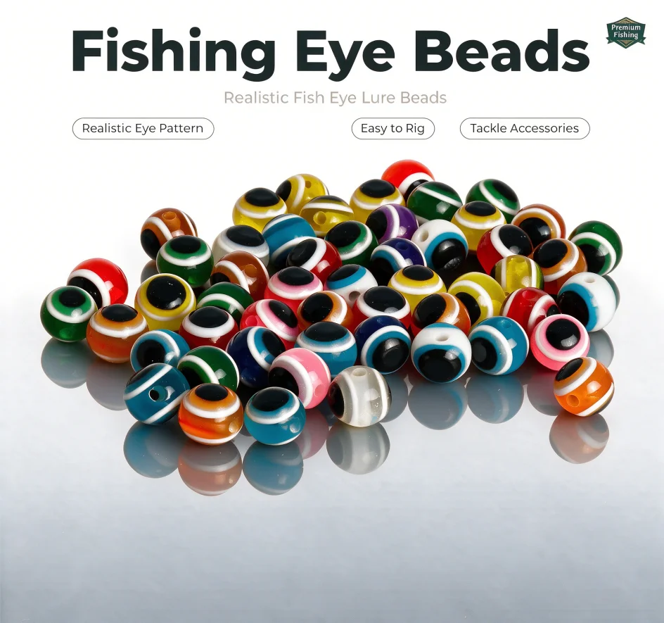 1000PCS Hard Fish Eye Fishing Beads - Colorful Space Beads for String Hook, DIY Lure Making & Fishing Tackle Accessories