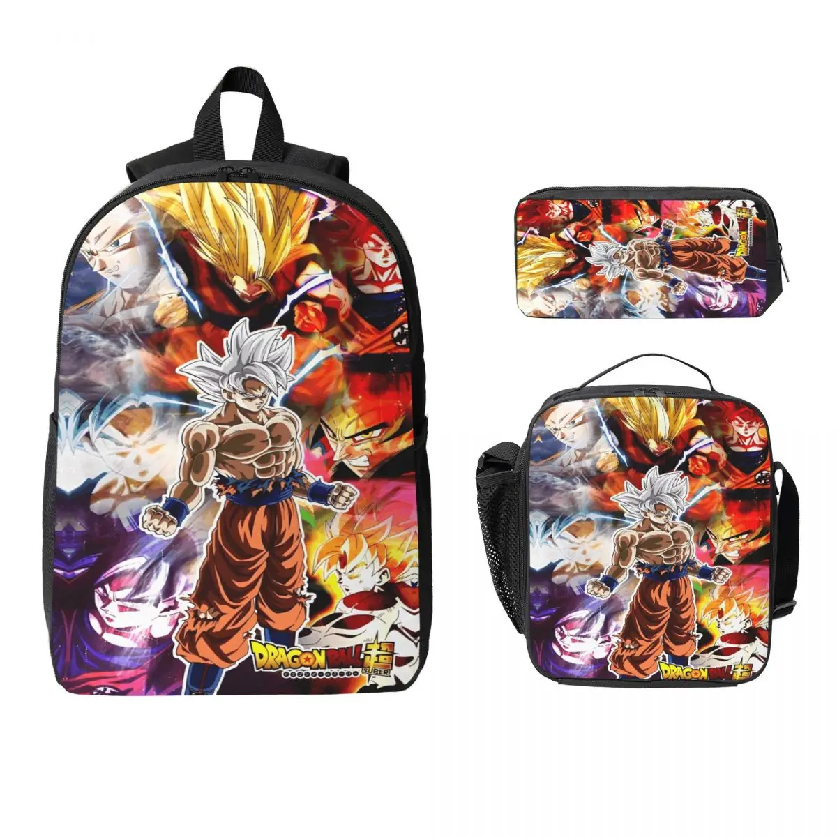 

DragonBallZ Kids Backpack Lunch Box Pen Bags for Boys Girls Backpacks Schoolbag Bookbag Set
