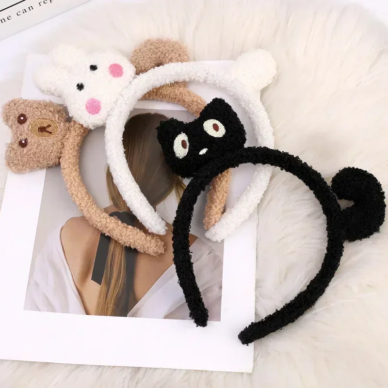 Cat Ear Headband For Women Hair Hoop band Girl Fashion Hair Accessories Wash Up Plush Furry Bear Ear Costume Headwear Barrettes