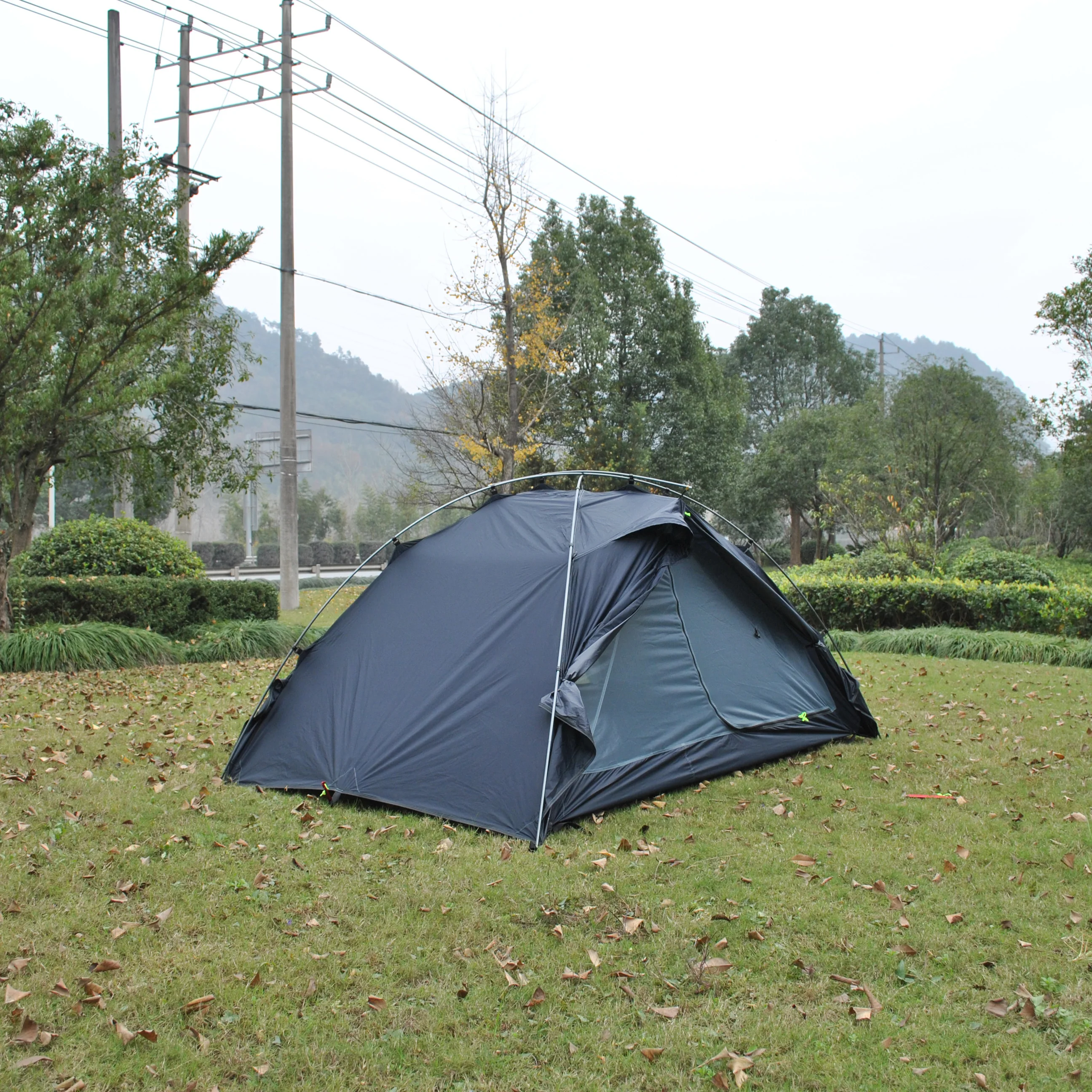 Imagem -03 - Tent Trekking Ultraleve Silício Revestido Gravidade ao ar Livre 1p p Ultraleve 20d 20d Czx312 Preto