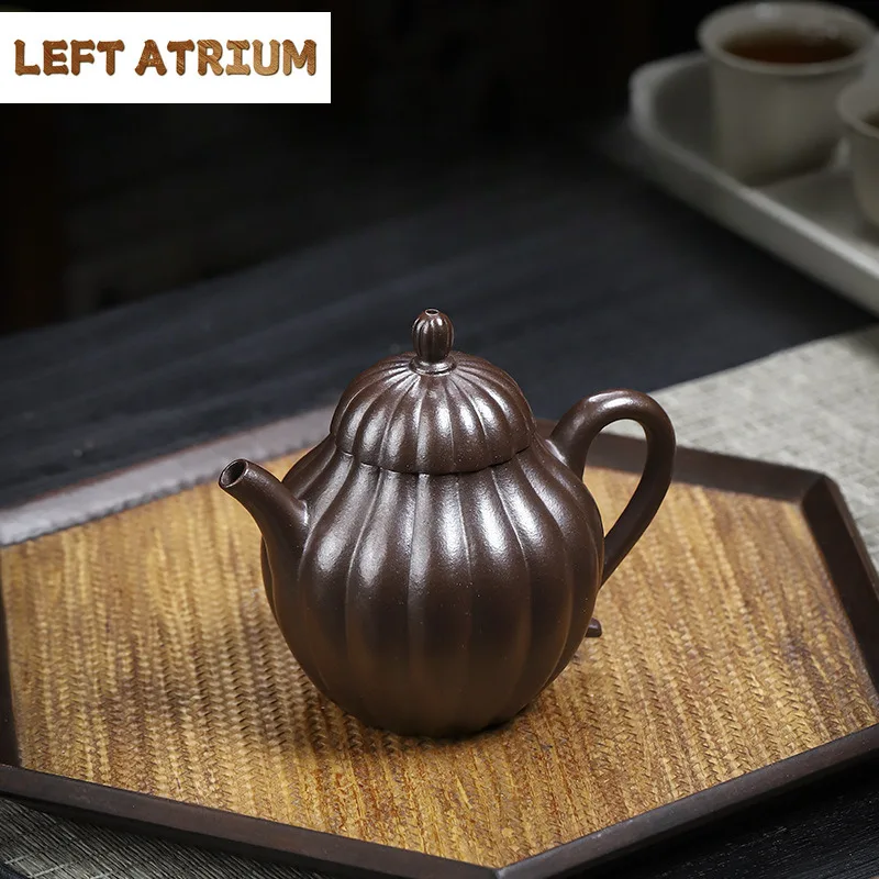 

200 мл Исин Фиолетовые глиняные чайники Ручной работы Ромб Цветочный горшок Сырой руды Золотой песок Фиолетовый грязевой чайник с заварочным устройством Чайный сервиз Zisha Подарочный