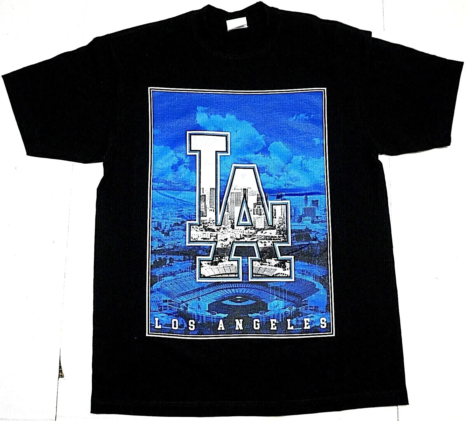 LOS ANGELES T shirt LA Baseball Chavez Ravine 100 Cotton Men's Black New