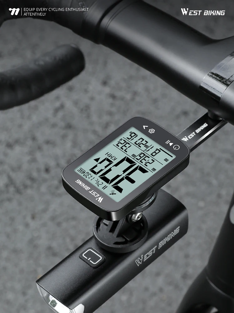 AliExpress West Biking WEST BIKING Intelligent GPS Bike Computer IPX7 Waterproof 2.4In Screen Bicycle Speedometer Automatic Backlight Cycling Odometer