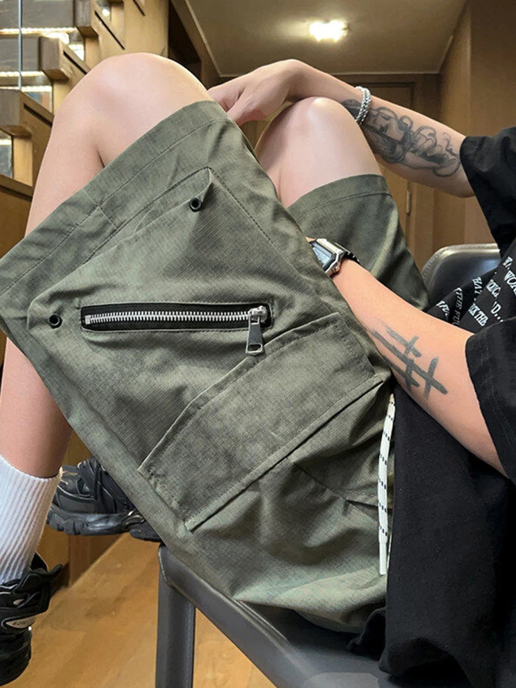 

American Casual Workwear orts Men's Summer Cleanfit Trendy Brand Haome ket Design Loose Five-Quarter Pants