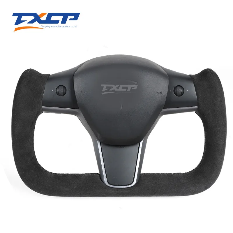 

Suitable for Tesplus Tesla Model 3YXS modified carbon fiber flip fur YOKE competitive steering wheel assembly
