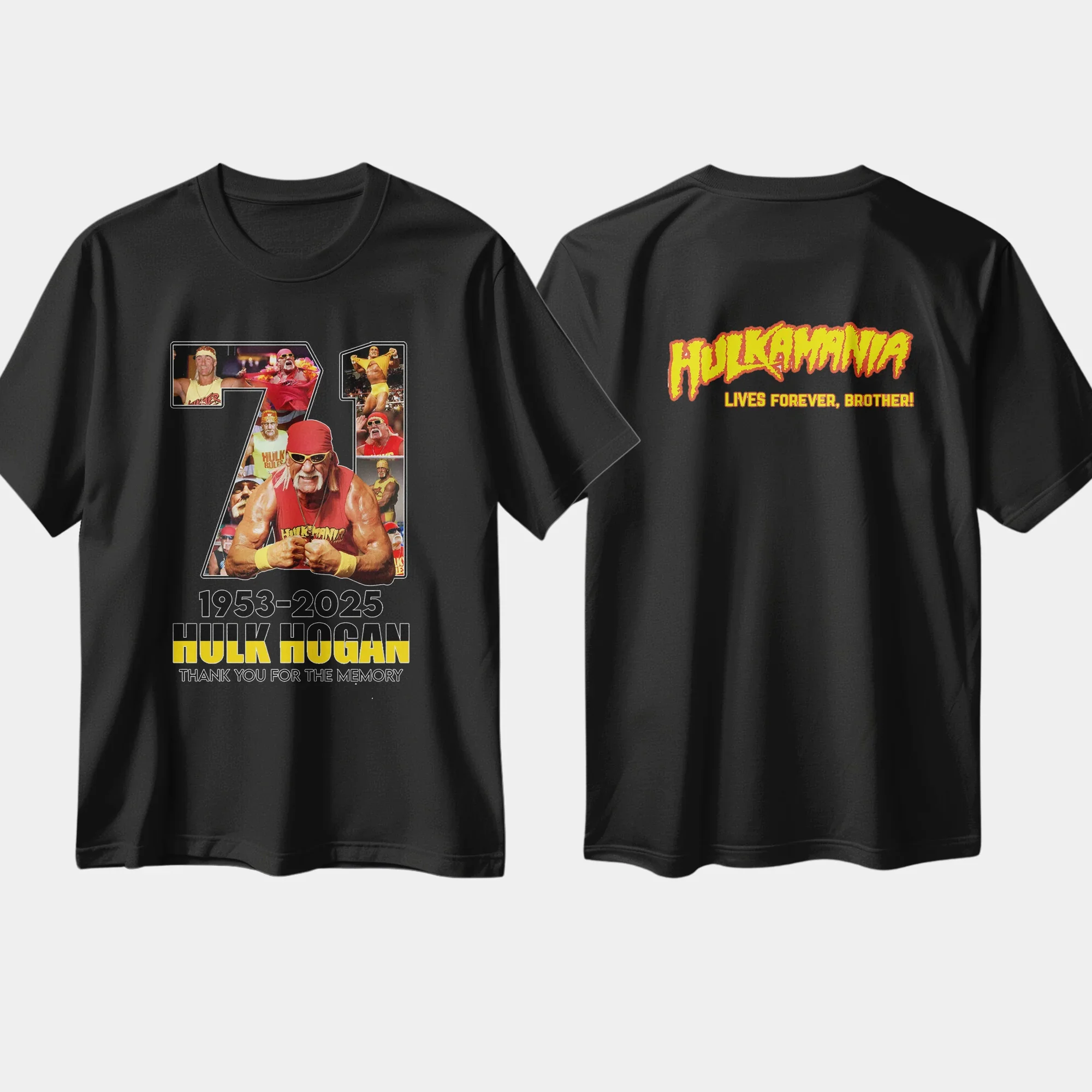 

HULK HOGAN T-shirt RIP 1953-2025 American Professional Wrestling Star Graphic T Shirts Cotton Round Neck Tees Short Sleeve