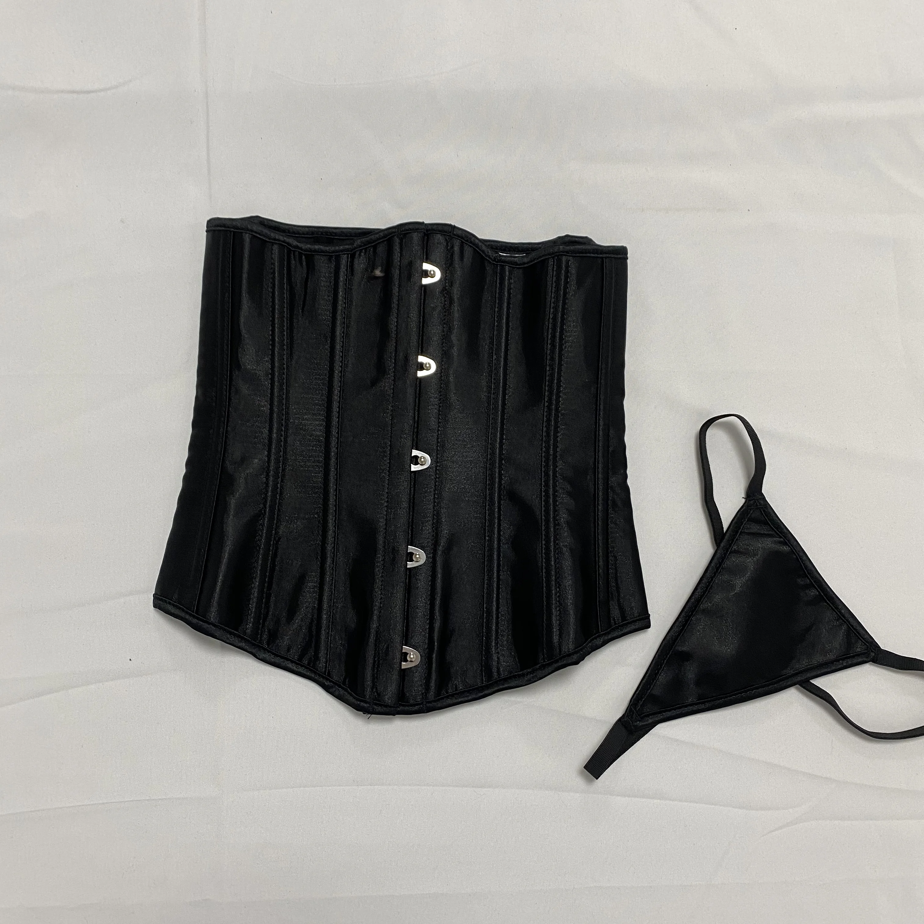 6Xl XS Korset Satin Underbust wanita, Korset modis Korset Bustier ukuran besar pinggang Cinchers hitam untuk gaun pesta Klub