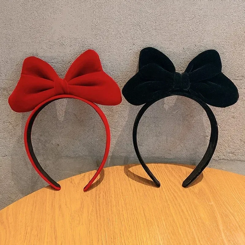 Elegant Velvet Bow Headband for Women Large Bowknot Hair Band Sweet Girls Hairband Party Hair Hoop Hair Accessories Headwear