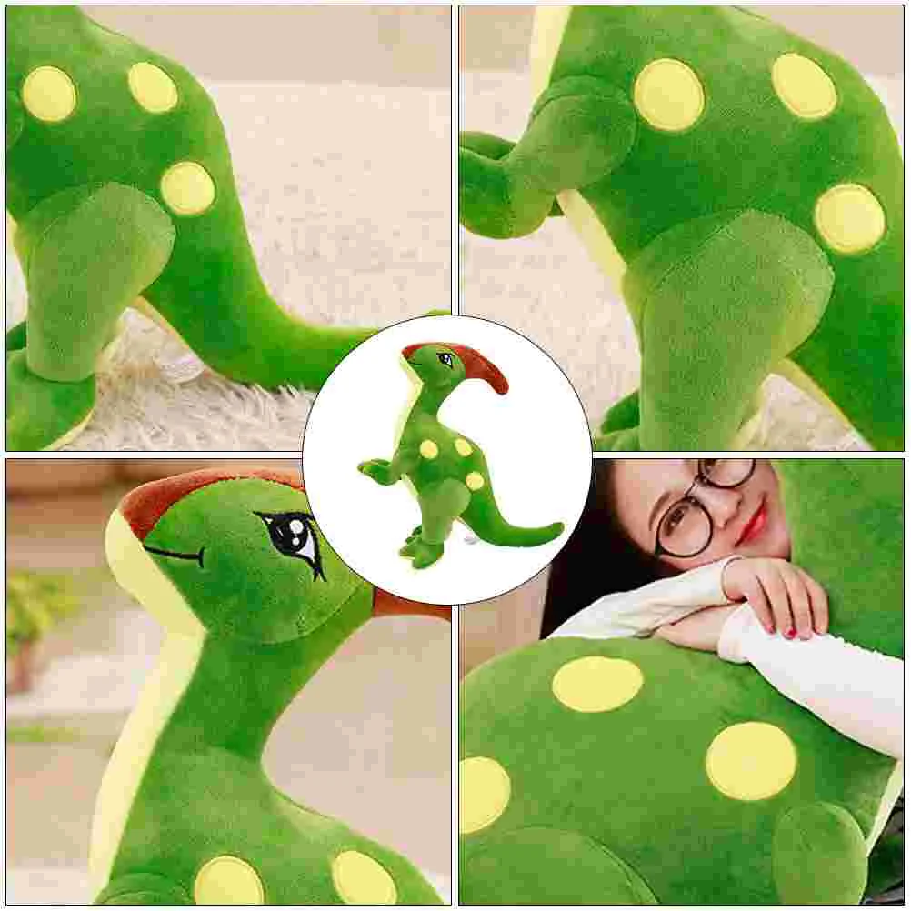 Dinosaur Plush Green Toy Cartoon Throw Pillow Stuffed Animal Home Decor Parasaurolophus