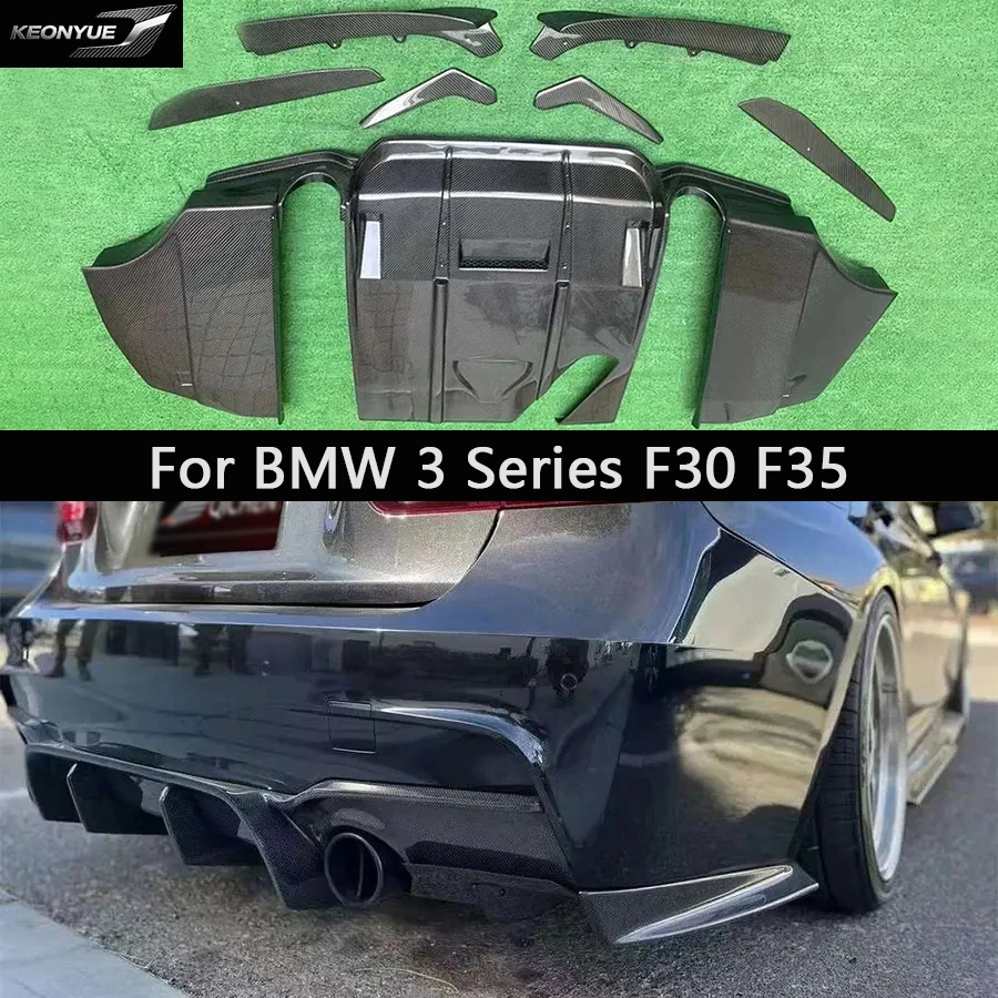 Kohlefaser-Diffusor für BMW 3er Serie F30 F35 Hecklippe Auto-Heckstoßstange Hecksplitter Spoiler GEEX-Stil Auto-Karosserie-Kit