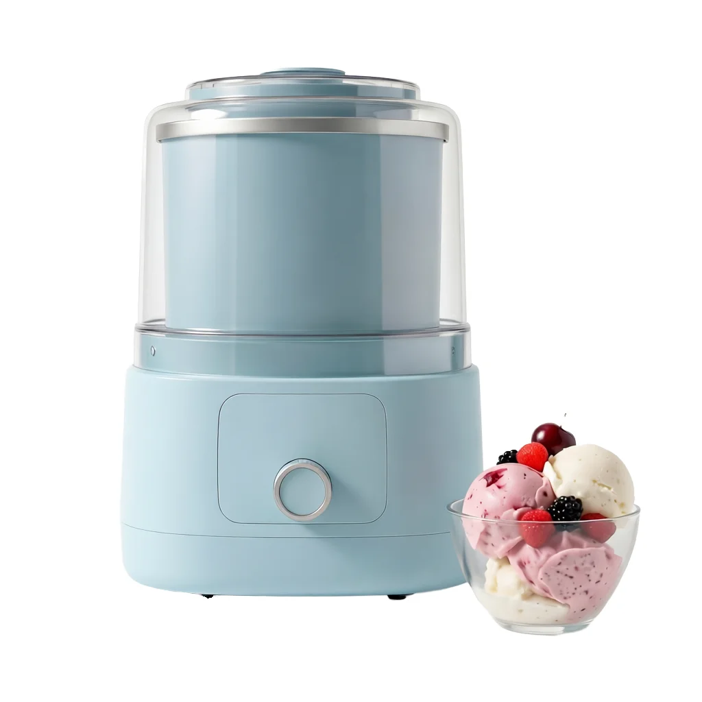 Electric Ice Cream Maker 2 Quart Double Insulated zer Bowl Timer Function for Sorbet Frozen Yogurt Household Use