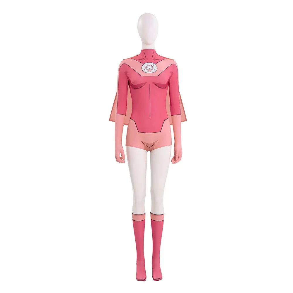 

Atom Eve Cosplay Costume, Invincible Women Jumpsuit Cape Mark Grayson Halloween Party