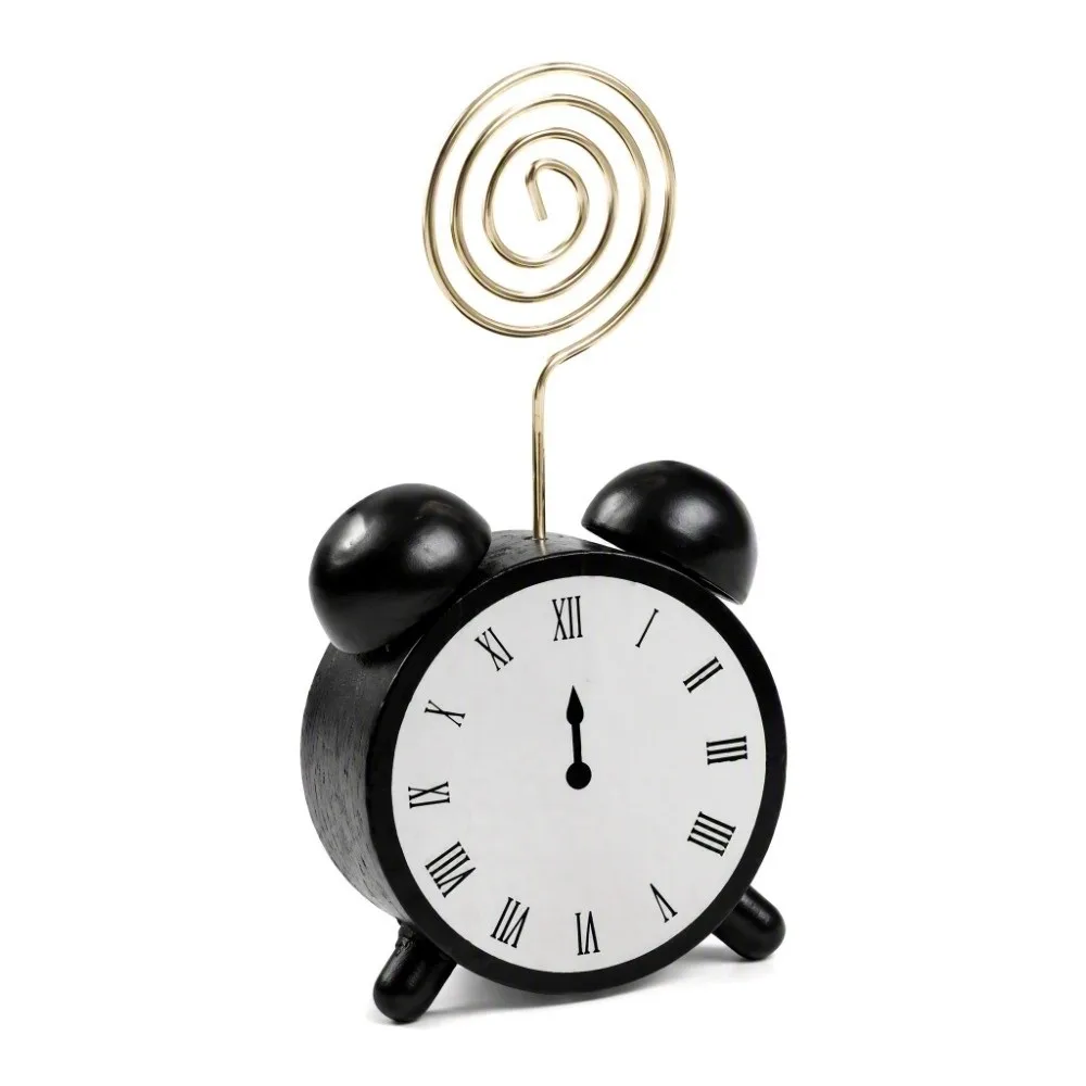 Cute Wood Place Card Holder 1.97x3.54in Desktop Mount Memo Clip Holder Clip Style Balck Business Card Holder Table Decor