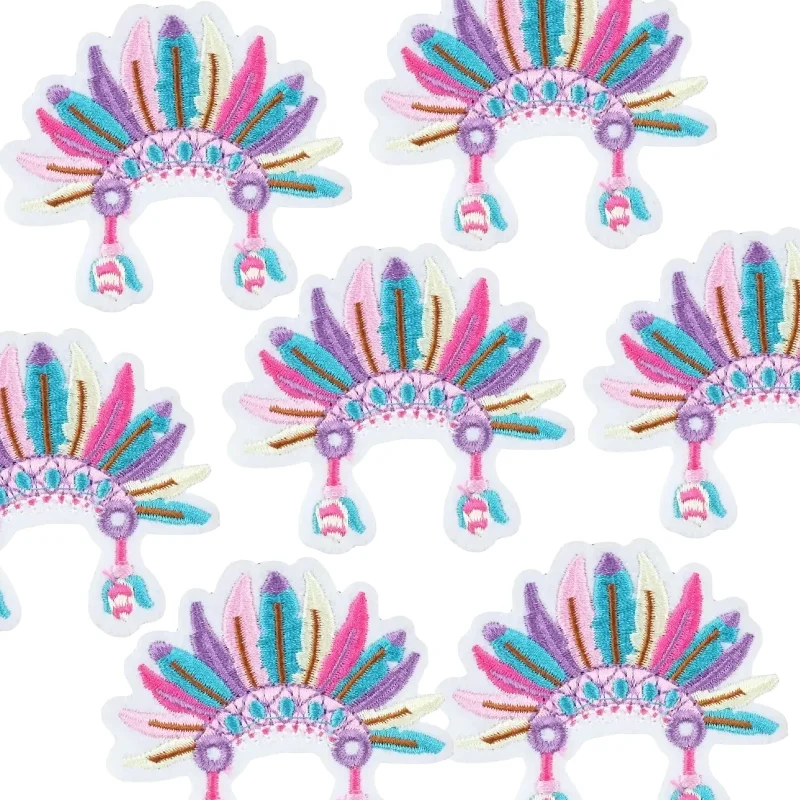 Cartoon Cactus Pineapple Computer Embroidery Label Cloth Sticker Feather Ironing Embroidery Cloth Sticker Decorative Patch