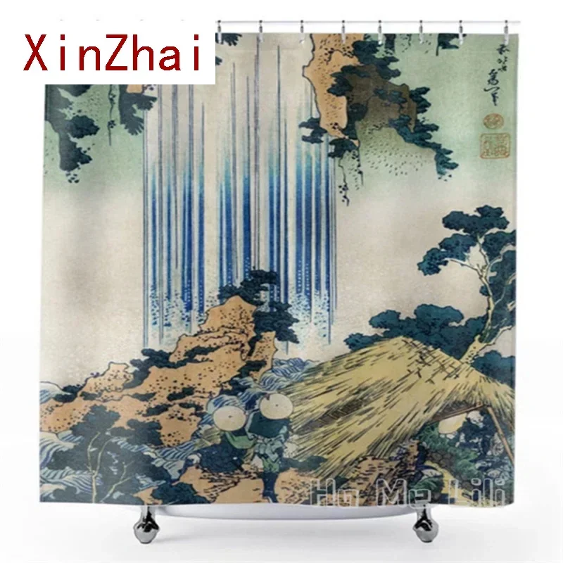 

Япония By Ho Me Lili занавеска для душа водопад декор ванная комната искусство Woodblock Katsushika Hokusai водонепроницаемая ткань
