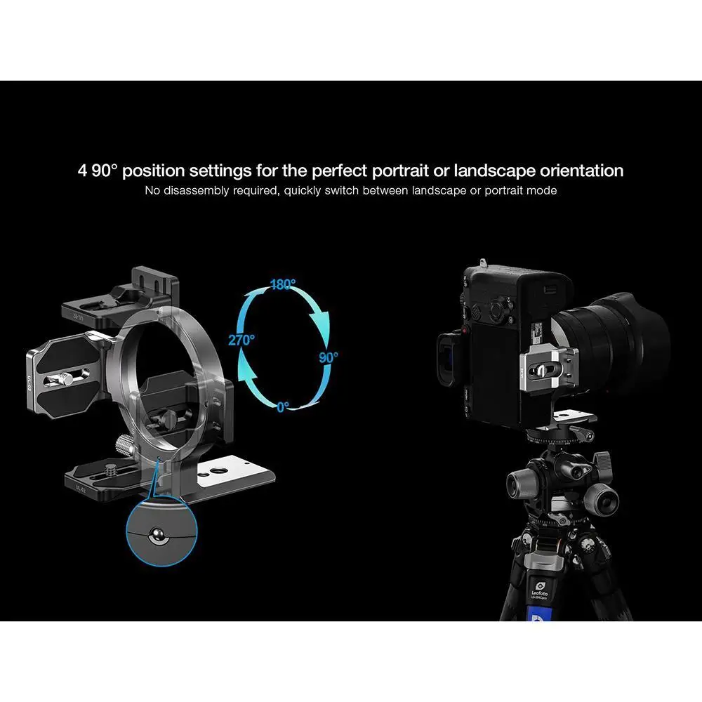 Leofoto UL-02 03 Series Rotatable Horizontal-To-Vertical Mount Plate Kit for Sony α6000/α6600/A7C FUJI XT4 Nikon D600 Canon 6D