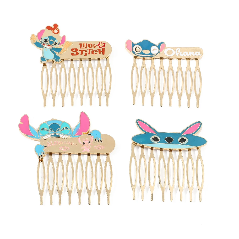 Cute Stitch Hair Accessories for Girls Christmas Hair Comb Clips for Women Disney Cartoon Anime Head Jewelry Gift For Friends