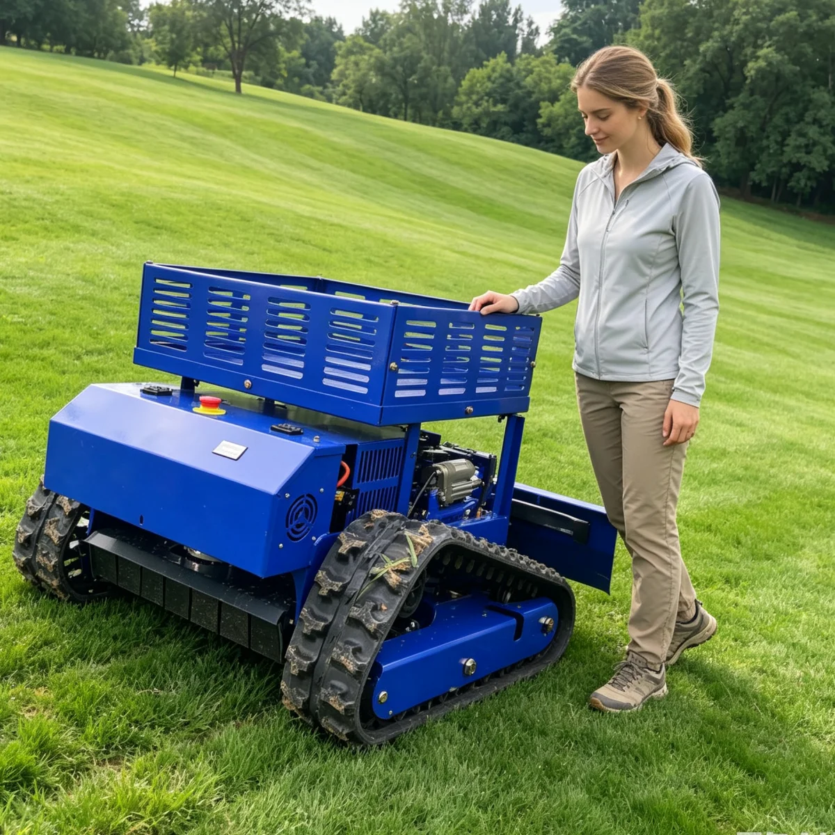 Customized Flail Mower Robot Mower Petrol Radio Controlled Crawler Flail Lawn Mower Without Boundary Cable For Villa Garden