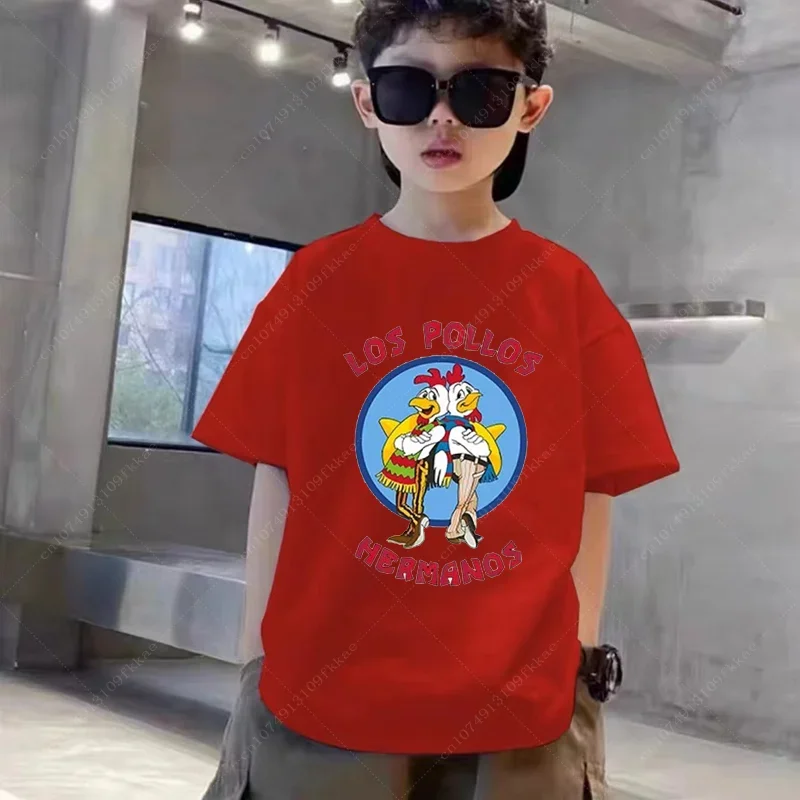 Camiseta de diseño de Los Pollos Hermanos para niños, ropa de rick, camisetas para adolescentes, Verano