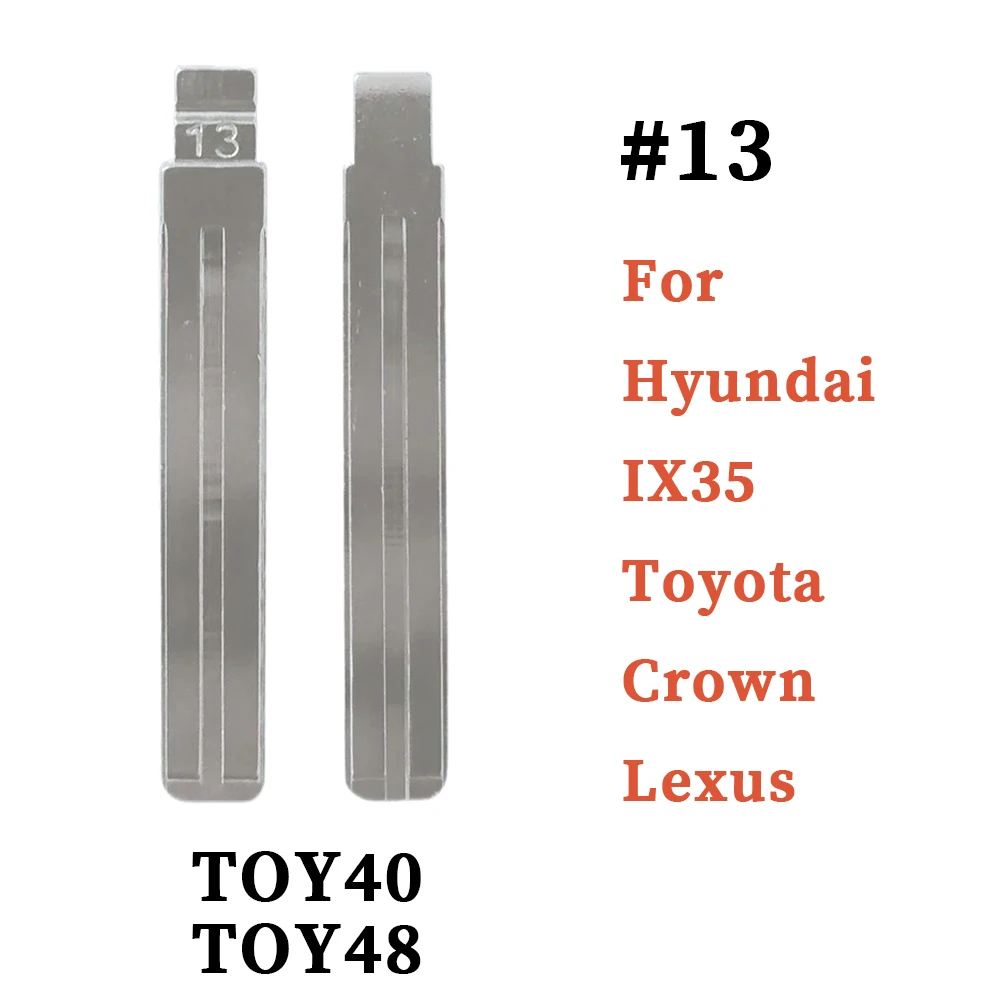 

Универсальный необработанный заготовочный ключ-флип для замены # 13 TOY40 TOY48 — головки ключей-брелоков для автомобилей Hyundai, Toyota, Lexus (для KD VVDI JMD)
