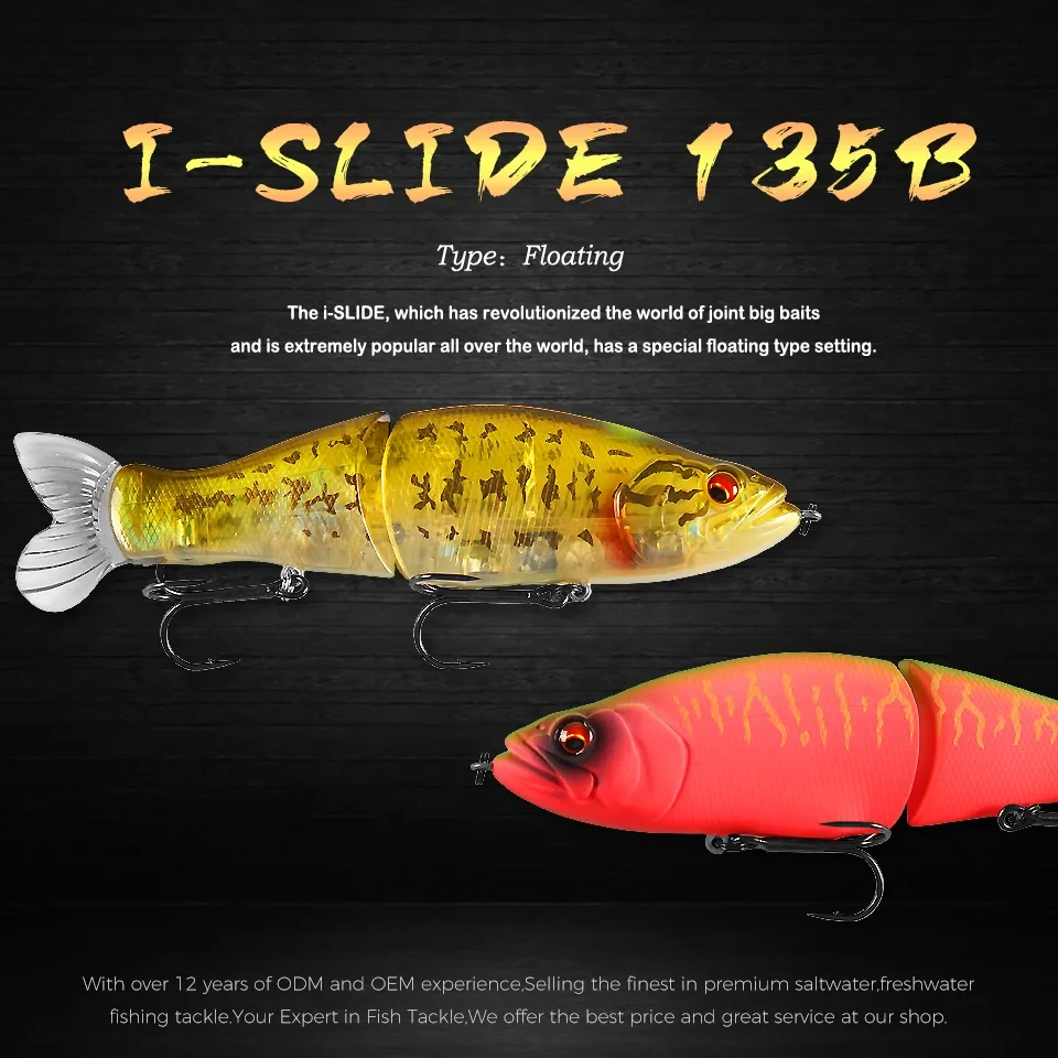 BEARKING-Leurres de pêche avec queue souple, Wobblers méné articulés, corps en ABS, appâts de natation, matériel de pêche supérieur, 135mm, 1oz