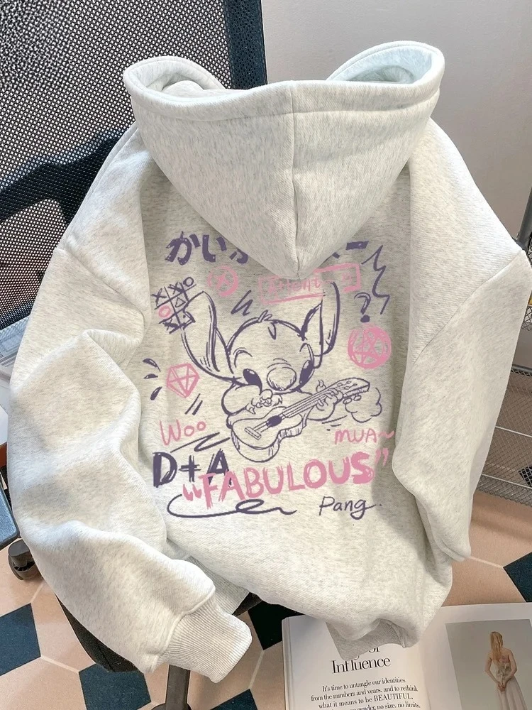 

Disney Foreign Style Is Unique Chic and Cute Stitch Sweater Women's Spring New Trendy Brand Hooded Jacket