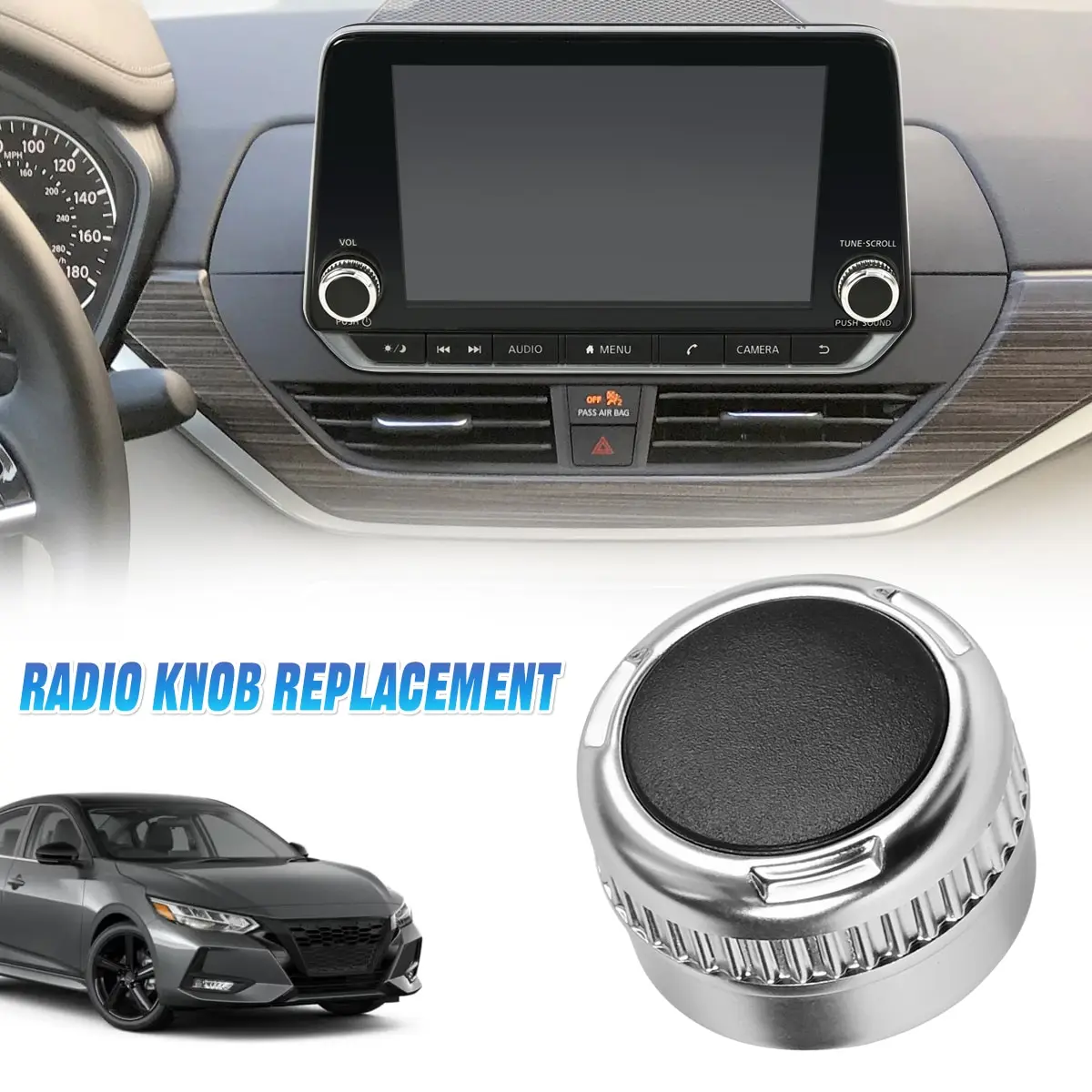 Radio Knob Button Volume Stereo Tuner Control Switch For Nissan Rogue X-Trail Versa Sentra Frontier Navara NP300 NV200 Altima