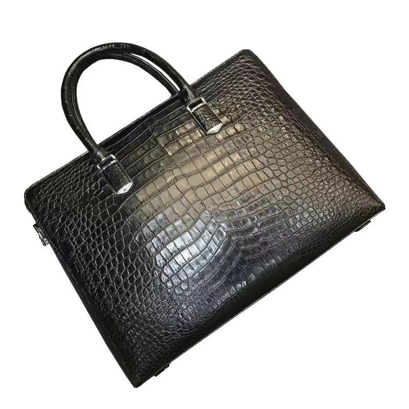 

Men's Briefcase Casual Real Crocodile Belly Leather Handbag Fashion Trendy Business Shoulder Office Bags Handbag Men's Briefcase