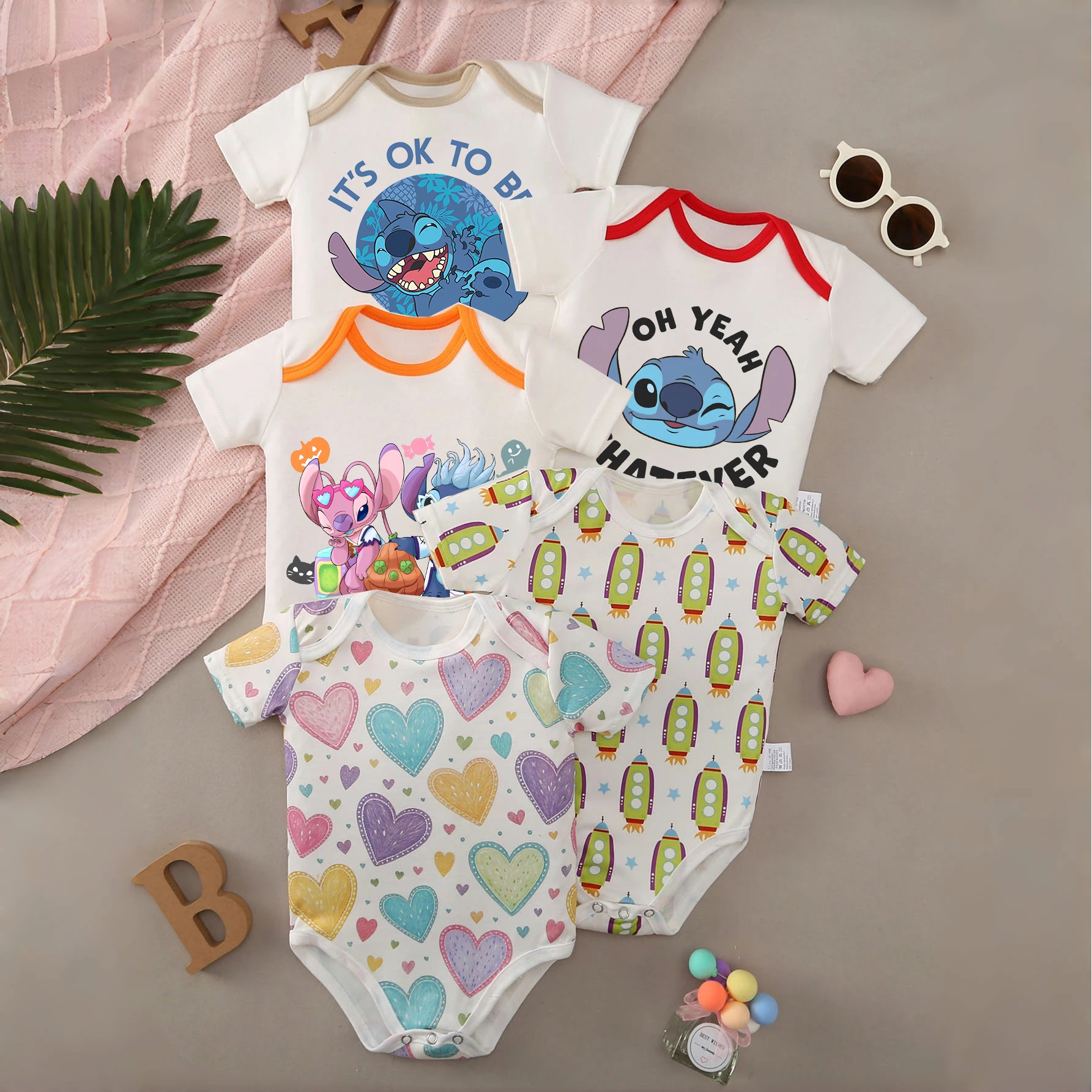 

Lilo & Stitch MINISO Pure Cotton Clothe Baby Soft Breathable Baby Onesie Bodysuit Best Gift for 0 To 12 Months Newborn