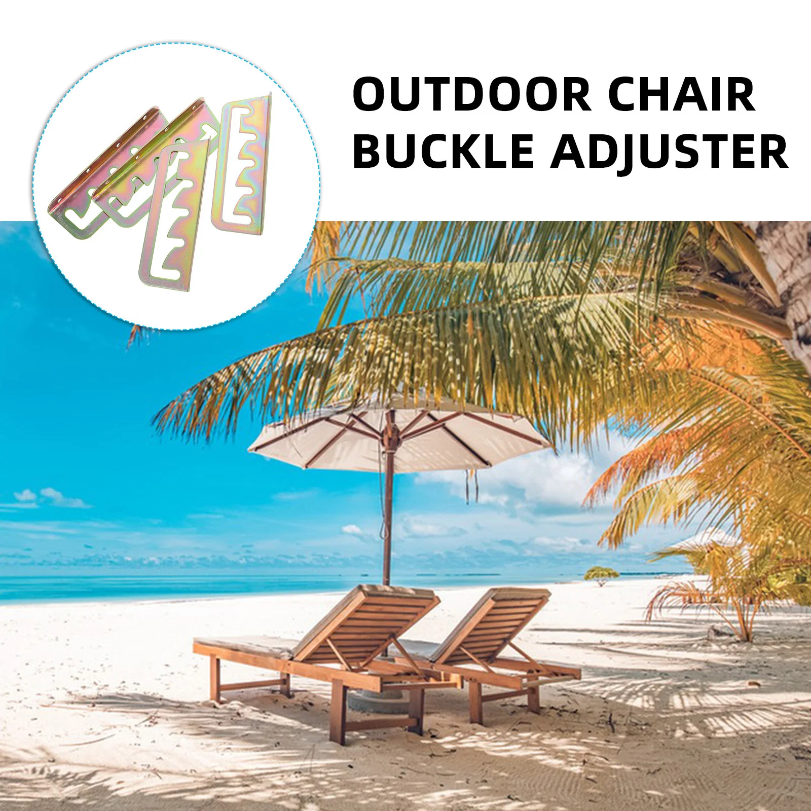 

2Sets Patio Folding Chair Backrest Support Brackets Multi-Position Recliner Parts Replacement Outdoor Garden Lounge Furniture