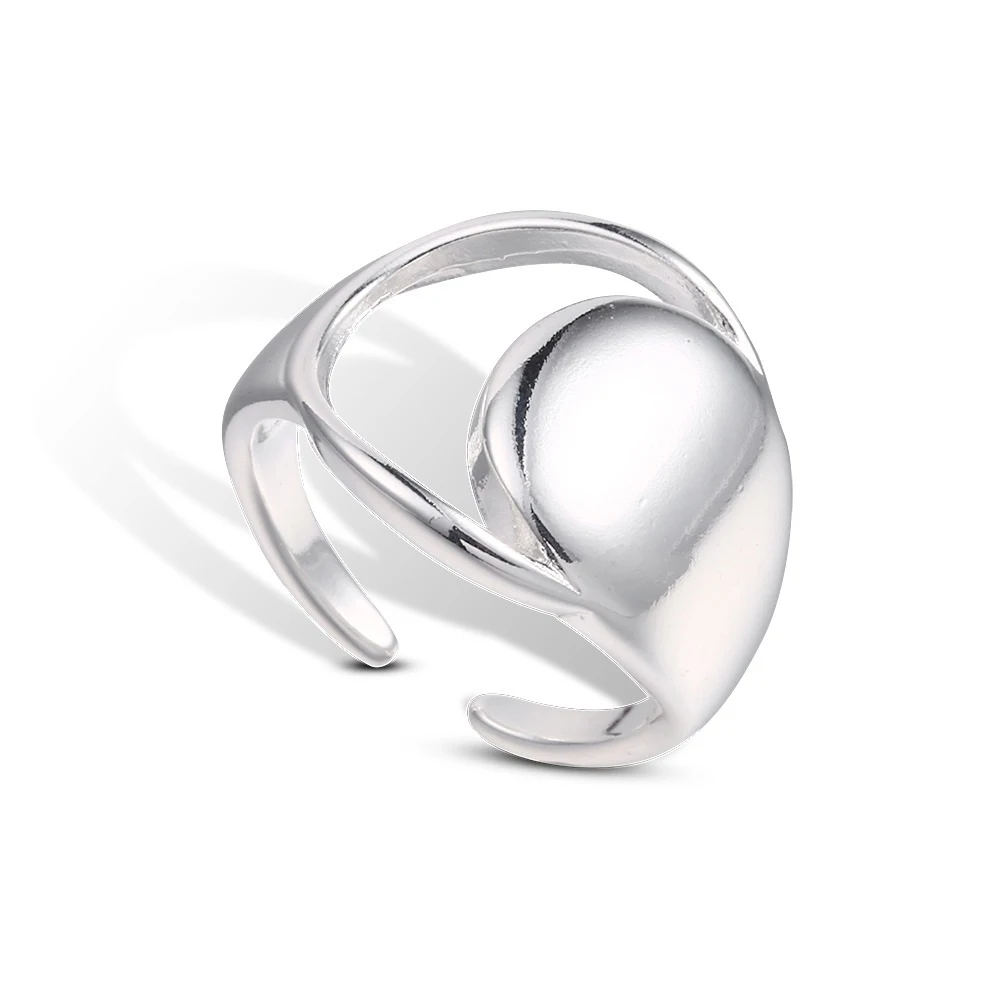 Created Opening Band 925 Sterling Silver Ring Wholesale Hot Sell Silver Gold Jewelry Bague for Women Men Resizable Size