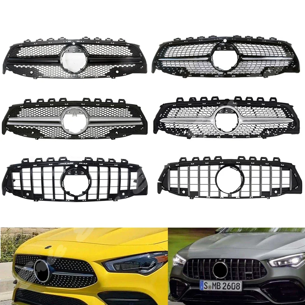 

Front Racing Grille Car Upper Bumper Billet Facelift Grill Fit For Mercedes-Benz W118 CLA Class 2020 2021 AMG GTR Diamond