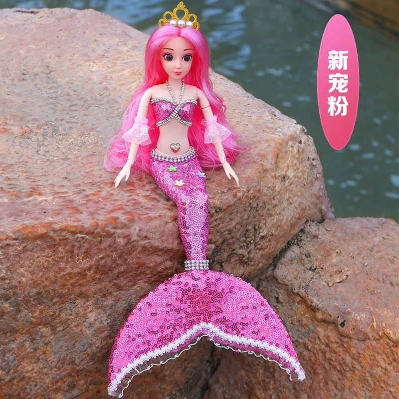 1/6 bambole carine principessa sirena con gonna con paillettes vestito multi giunti bambola mobile giocattoli per bambini compleanno regali regalo di Natale
